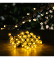CATENA LUMINOSA LED CON PANNELLO SOLARE - LUCE RGBY - IP65 50 LED A SFERA CRYSTAL 12MT- ACCENSIONE AUTOMATICA NOTTURNA AIGOSTAR CATENA LUMINOSA LED CON PANNELLO SOLARE - LUCE RGBY - IP65 50 LED A SFERA CRYSTAL 12MT- ACCENSIONE AUTOMATICA NOTTURNA AIGOSTAR