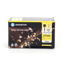 CATENA LUMINOSA LED CON PANNELLO SOLARE - LUCE RGBY - IP65 50 LED A SFERA CRYSTAL 12MT- ACCENSIONE AUTOMATICA NOTTURNA AIGOSTAR CATENA LUMINOSA LED CON PANNELLO SOLARE - LUCE RGBY - IP65 50 LED A SFERA CRYSTAL 12MT- ACCENSIONE AUTOMATICA NOTTURNA AIGOSTAR