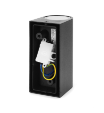 APPLIQUE NERO IN ALLUMINIO CON 2 ATTACCHI GU10 MAX 15W - PROTEZIONE IP54 DA INTERNO E DA ESTERNO MISURA L152W69H92mm WALL LIGHT