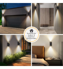 APPLIQUE NERO IN ALLUMINIO CON 2 ATTACCHI GU10 MAX 15W - PROTEZIONE IP54 DA INTERNO E DA ESTERNO MISURA L152W69H92mm WALL LIGHT