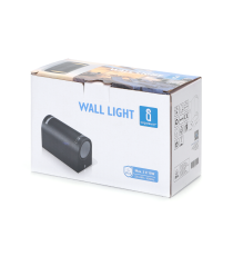 APPLIQUE NERO IN ALLUMINIO CON 2 ATTACCHI GU10 MAX 15W - PROTEZIONE IP54 DA INTERNO E DA ESTERNO MISURA L152W69H92mm WALL LIGHT