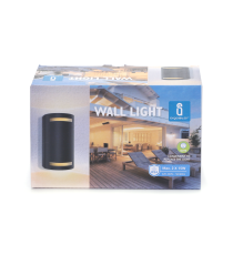 APPLIQUE NERO IN ALLUMINIO CON 2 ATTACCHI GU10 MAX 15W - PROTEZIONE IP54 DA INTERNO E DA ESTERNO MISURA L152W69H92mm WALL LIGHT