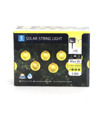 CATENA LUMINOSA LED CON PANNELLO SOLARE - LUCE CALDA CCT2700K-3000K IP44 10 LAMPADINE LIMONE 3.8MT ACCENSIONE AUTOMATICA NOTTE CATENA LUMINOSA LED CON PANNELLO SOLARE - LUCE CALDA CCT2700K-3000K IP44 10 LAMPADINE LIMONE 3.8MT ACCENSIONE AUTOMATICA NOTTE