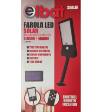 LAMPADA SOLARE LED DA PARETE ELBAT EB0397 1.8W 350LUMEN 3000K-4000K-6500K LUCE SELEZIONABILE IP65 LAMPIONE APPLIQUE MURO SENSORE