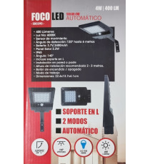 LAMPADA SOLARE LED DA PARETE ELBAT EB0390 4W 400LUMEN 6500K LUCE FREDDA IP65 LAMPIONE APPLIQUE MURO SENSORE MOVIMENTO