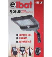 LAMPADA SOLARE LED DA PARETE ELBAT EB0390 4W 400LUMEN 6500K LUCE FREDDA IP65 LAMPIONE APPLIQUE MURO SENSORE MOVIMENTO