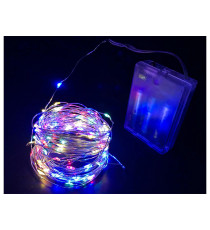 CATENA LUMINOSA A BATTERIA FILO DI LUCI DA 100 MINI LED DA INTERNO 5MT LUCE RGB MULTICOLORE FISSA O CON GIOCHI LUMINOSI CATENA LUMINOSA A BATTERIA FILO DI LUCI DA 100 MINI LED DA INTERNO 5MT LUCE RGB MULTICOLORE FISSA O CON GIOCHI LUMINOSI
