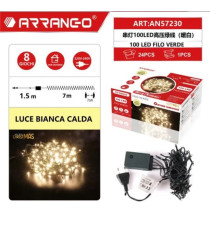 CATENA LUMINOSA LED DA 100 LUCCIOLE DA INTERNO ARRANGO 57230 8,5MT LUCE CALDA BIANCA 8 GIOCHI LUMINOSI - FILO VERDE 220V-240V CATENA LUMINOSA LED DA 100 LUCCIOLE DA INTERNO ARRANGO 57230 8,5MT LUCE CALDA BIANCA 8 GIOCHI LUMINOSI - FILO VERDE 220V-240V