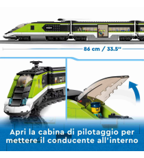 Lego City - Treno passeggeri espresso - LEGO 60337 Con locomotiva giocattolo telecomandata con luci e binari - ANNI 7+ Lego City - Treno passeggeri espresso - LEGO 60337 Con locomotiva giocattolo telecomandata con luci e binari - ANNI 7+