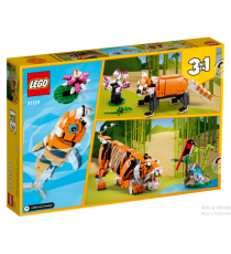 Lego Creator 3-in-1 - Tigre maestosa - Lego 31129 Si Trasforma in Tigre,Panda o Pesce Koi755pz Anni 9+