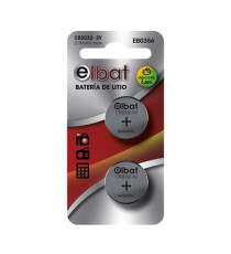 BATTERIA ELBAT CR2032 EB0356 CONFEZIONE 2PZ DL2032 DL2032 2x 3v LITHIUM DL2032 ECR2032 BOTTONE LITIO 3V