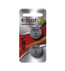 BATTERIA ELBAT CR2025 EB0354 CONFEZIONE 2PZ DL2025 DL2025 2x 3v LITHIUM DL2025 ECR2025 BOTTONE LITIO 3V