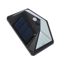 LAMPADA SOLARE LED DA PARETE A 3 LATI ELBAT EB0395 250 LUMEN 6500K LUCE FREDDA IP44 MISURA 15x10x5.5cm APPLIQUE MURO 1200mAh