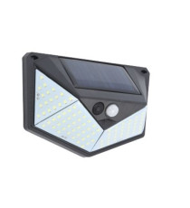 LAMPADA SOLARE LED DA PARETE A 3 LATI ELBAT EB0395 250 LUMEN 6500K LUCE FREDDA IP44 MISURA 15x10x5.5cm APPLIQUE MURO 1200mAh