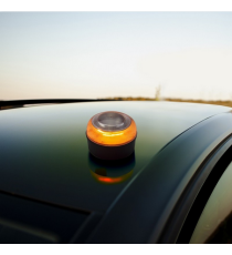 LUCE DI EMERGENZA BASE MAGNETICA 8 LUCI LED DA 1W - 2 MODALITA' - OMOLOGATA PER FISSAGGIO SU VEICOLO LAMPADA MISURA 7,5x5,2cm