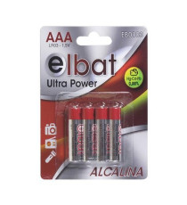 BATTERIE ELBAT EB0103 AAA 4PZ ULTRA POWER MN2400 LR03 ALCALINA 4PZ MINI STILO AAA  - DURATA GARANTITA