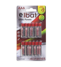 BATTERIE ELBAT EB0100 AAA 12PZ ULTRA POWER MN2400 LR03 ALCALINA 12PZ MINI STILO AAA  - DURATA GARANTITA 12 PILE