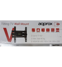 SUPPORTO STAFFA PORTA TV FISSA DA 17 A 42 POLLICI APPROX APPST09A - DA 17" A 42" - PORTATA 40KG - VESA FINO A 200X200 DA PARETE