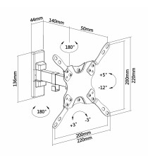 SUPPORTO STAFFA PORTA TV DA 13 A 42 POLLICI CON BRACCIO GIREVOLE AISENS WT42TSLE-009 -DA13" A 42"-PORTATA 20KG-VESA 200X200 SUPPORTO STAFFA PORTA TV DA 13 A 42 POLLICI CON BRACCIO GIREVOLE AISENS WT42TSLE-009 -DA13" A 42"-PORTATA 20KG-VESA 200X200