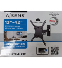 SUPPORTO STAFFA PORTA TV DA 13 A 42 POLLICI CON BRACCIO GIREVOLE AISENS WT42TSLE-009 -DA13" A 42"-PORTATA 20KG-VESA 200X200 SUPPORTO STAFFA PORTA TV DA 13 A 42 POLLICI CON BRACCIO GIREVOLE AISENS WT42TSLE-009 -DA13" A 42"-PORTATA 20KG-VESA 200X200