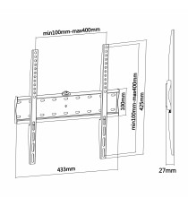 SUPPORTO STAFFA PORTA TV FISSA DA 32 A 55 POLLICI AISENS WT55F-013 - DA 32" A 55" - PORTATA 40KG - VESA FINO A 400X400 DA PARETE SUPPORTO STAFFA PORTA TV FISSA DA 32 A 55 POLLICI AISENS WT55F-013 - DA 32" A 55" - PORTATA 40KG - VESA FINO A 400X400 DA PARETE