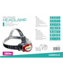 TORCIA LAMPADA LED DA TESTA FRONTALE OMEGA OHL01 3W - 180LM - LUCE BIANCA 8000K - 1 COB 3908 - IP20 MISURA 68x45x55mm