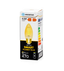 LAMPADINA SMART LED FILAMENTO A CANDELA C35 AMBRATA 4.5W E27 WIFI CCT 2700K-6500K 470 LUMEN D35H92mm ALEXA E GOOGLE ASSISTANT LAMPADINA SMART LED FILAMENTO A CANDELA C35 AMBRATA 4.5W E27 WIFI CCT 2700K-6500K 470 LUMEN D35H92mm ALEXA E GOOGLE ASSISTANT