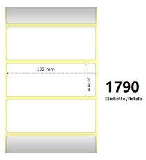 ETICHETTE ZEBRA 102X38MM BIANCHE 1790PZ 800264-155 TERMICHE COMPATIBILI ZEBRA GK420,ZD420,ZD421,ZD620 Z-2000D