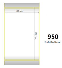 ETICHETTE ZEBRA 102X152MM BIANCHE 950PZ 200963 TERMICHE COMPATIBILI CON ZEBRA ZT230,ZT411,ZT421,ZM400,S4M Z-2000D