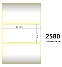 ETICHETTE ZEBRA 51X25MM BIANCHE 2580PZ 880199-025D TERMICHE COMPATIBILI ZEBRA GK420,ZD420,ZD421,ZD620 Z-2000D