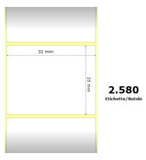 ETICHETTE ZEBRA 32X25MM BIANCHE 2580PZ 800261-105 TERMICHE COMPATIBILI ZEBRA GK420,ZD420,ZD421,ZD620 Z-2000D ETICHETTE ZEBRA 32X25MM BIANCHE 2580PZ 800261-105 TERMICHE COMPATIBILI ZEBRA GK420,ZD420,ZD421,ZD620 Z-2000D