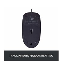 MOUSE LOGITECH B100 OTTICO NERO 910-003357 CAVO USB 2.0 DA 180CM - USO AMBIDESTRO - 2 PULSANTI + ROTELLA - PICCOLO E COMPATTO