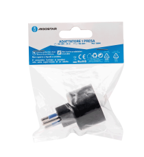 ADATTATORE ROTONDO CON PRESA SHUKO 10A 250V SPINA 10A 2P+E NERO MAX 1500W 10A 250V-S11 10A 250V 1-WAY P30 PROTEZIONE BAMBINI