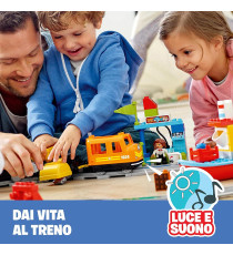 Lego Duplo - Il grande treno merci - LEGO 10875 Set Push & Go, Luci e Suoni, Costruzioni Creative, Gru ANNI 2+ Lego Duplo - Il grande treno merci - LEGO 10875 Set Push & Go, Luci e Suoni, Costruzioni Creative, Gru ANNI 2+