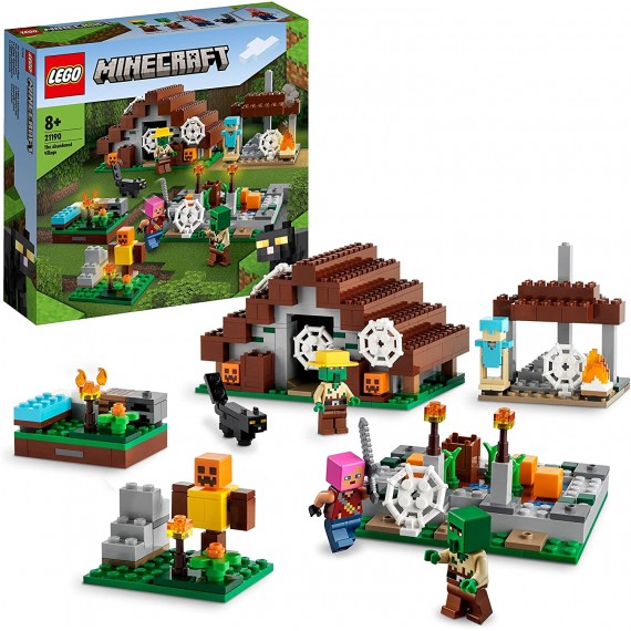 LEGO Minecraft - Il villaggio abbandonato - Lego 21190 con Accampamento per Cacciatore, Officina, Fattoria e Casa ANNI 8+