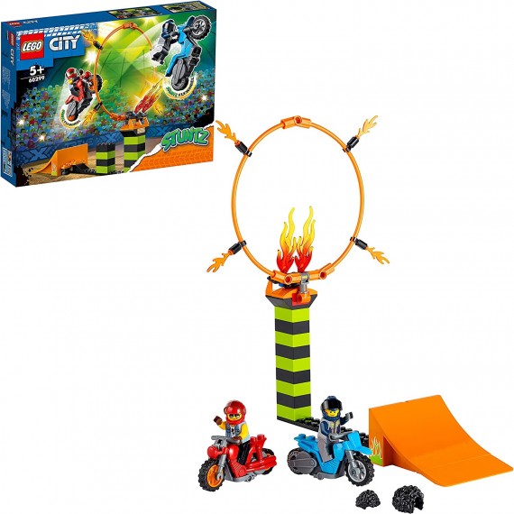 Lego City Stuntz - Competizione acrobatica - LEGO 60299 Set con 2 Moto Cerchio di Fuoco e Duke DeTain ANNI 5+