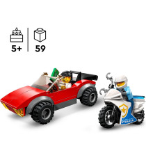 Lego City - Inseguimento sulla moto della polizia - LEGO 60392 con Modello di Auto da Corsa e 2 Minifigure ANNI 5+ Lego City - Inseguimento sulla moto della polizia - LEGO 60392 con Modello di Auto da Corsa e 2 Minifigure ANNI 5+