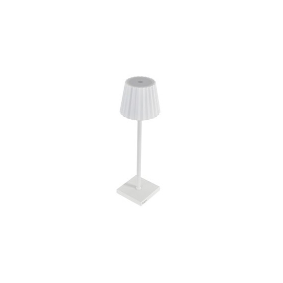 Lampada da tavolo - a led - 10 x 10 x 38 cm - alluminio/pmma - bianco - King Collection