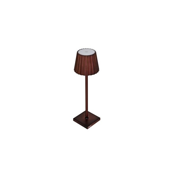 Lampada da tavolo - a led - 10 x 10 x 38 cm - alluminio/pmma - ruggine - King Collection