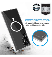 CUSTODIA SILICONE TRASPARENTE PER SAMSUNG S22 SLIM CON MAG-SAFE MAGNETIC MORBIDA IN TPU RESISTENTE - COVER ANTIGRAFFIO