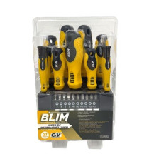 SET 21 PEZZI 10 CACCIAVITI E PUNTE BLIM BL0265 MAGNETICO - PUNTA PIATTA,PHILLIPS(CROCE) IN CROMO VANADIO IMPUGNATURA ERGONOMICA SET 21 PEZZI 10 CACCIAVITI E PUNTE BLIM BL0265 MAGNETICO - PUNTA PIATTA,PHILLIPS(CROCE) IN CROMO VANADIO IMPUGNATURA ERGONOMICA