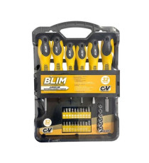 SET 32 PEZZI 6 CACCIAVITI, PUNTE, BUSSOLE BLIM BL0257 MAGNETICO - PUNTA PIATTA,PHILLIPS(CROCE),TORX IN CROMO VANADIO ERGONOMICO SET 32 PEZZI 6 CACCIAVITI, PUNTE, BUSSOLE BLIM BL0257 MAGNETICO - PUNTA PIATTA,PHILLIPS(CROCE),TORX IN CROMO VANADIO ERGONOMICO