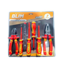 SET 7 PEZZI UTENSILI ISOLATI 1000V BLIM BL0270 4 CACCIAVITI - 2 PINZE - 1 CERCA FASE - PROFESSIONALI - CROMO VANADIO ERGONOMICI SET 7 PEZZI UTENSILI ISOLATI 1000V BLIM BL0270 4 CACCIAVITI - 2 PINZE - 1 CERCA FASE - PROFESSIONALI - CROMO VANADIO ERGONOMICI