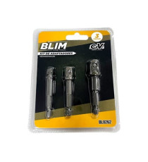 SET 3 PEZZI ADATTATORE 1/4 ESAGONALE A 1/4-3/8-1/2 BLIM BL0262 PER BUSSOLE AVVITADADI IN CROMO VANADIO ALTA QUALITA' SET 3 PEZZI ADATTATORE 1/4 ESAGONALE A 1/4-3/8-1/2 BLIM BL0262 PER BUSSOLE AVVITADADI IN CROMO VANADIO ALTA QUALITA'