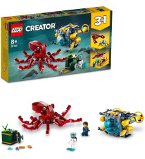 Lego Creator 3in1 - Missione Tesoro sommerso - Lego 31130 con polpi, aragosta, raggio manta, 2 minifigure ANNI 8+ Lego Creator 3in1 - Missione Tesoro sommerso - Lego 31130 con polpi, aragosta, raggio manta, 2 minifigure ANNI 8+