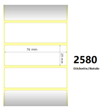 Etichette Zebra 76x25mm bianche 2580PZ 800263-105 termiche compatibili per ZEBRA GK420,ZD420,ZD421,ZD620 Z-2000D 3x1x1 Core