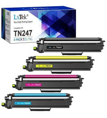 Pack TN247 BK-C-M-Y LxTek 4 toner con chip compatibili per BROTHER Dcp-L3500s HL-L3200s MFC-L3700s TN-247 TN-243 bk-c-m-y
