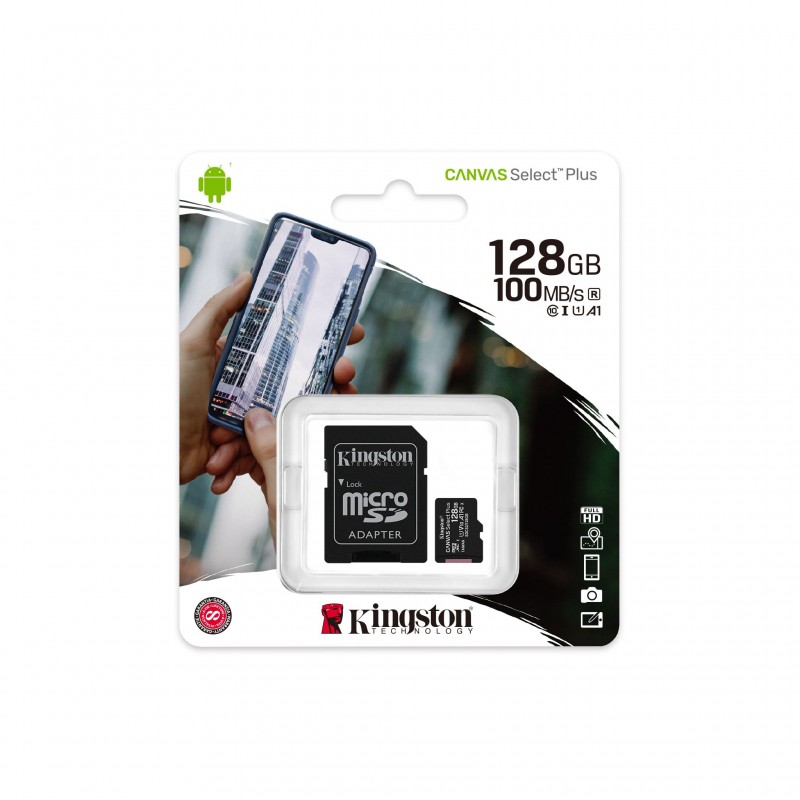 MICRO SDHC 128GB CLASSE 10 SDCS2/128GB UHS-I KINGSTON CANVAS SELCET PLUS - MICRO