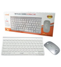 Tastiera e mouse wireless Linq CS3000 slim WHITE-SILVER mouse con rotella - tastiera 102 tasti - WIFI 2,4GHZ  - distanza 10mt Tastiera e mouse wireless Linq CS3000 slim WHITE-SILVER mouse con rotella - tastiera 102 tasti - WIFI 2,4GHZ  - distanza 10mt