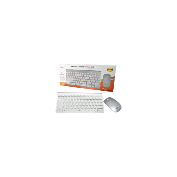 Tastiera e mouse wireless Linq CS3000 slim WHITE-SILVER mouse con rotella -  tastiera 102 tasti - WIFI